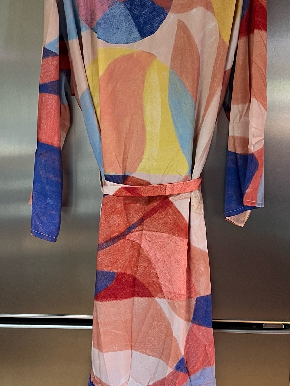 Geometric Print Wrap Robe/Pyjamas in Multicolor - Picture 4 of 6